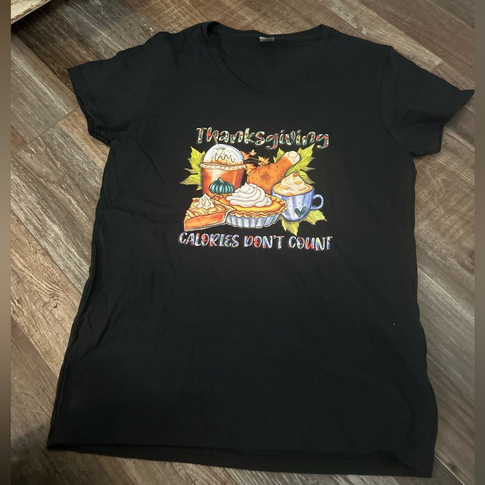 $9Clearance Pumpkin pie Graphic Tee Cute Fall Thanksgiving T-Shirt no calories